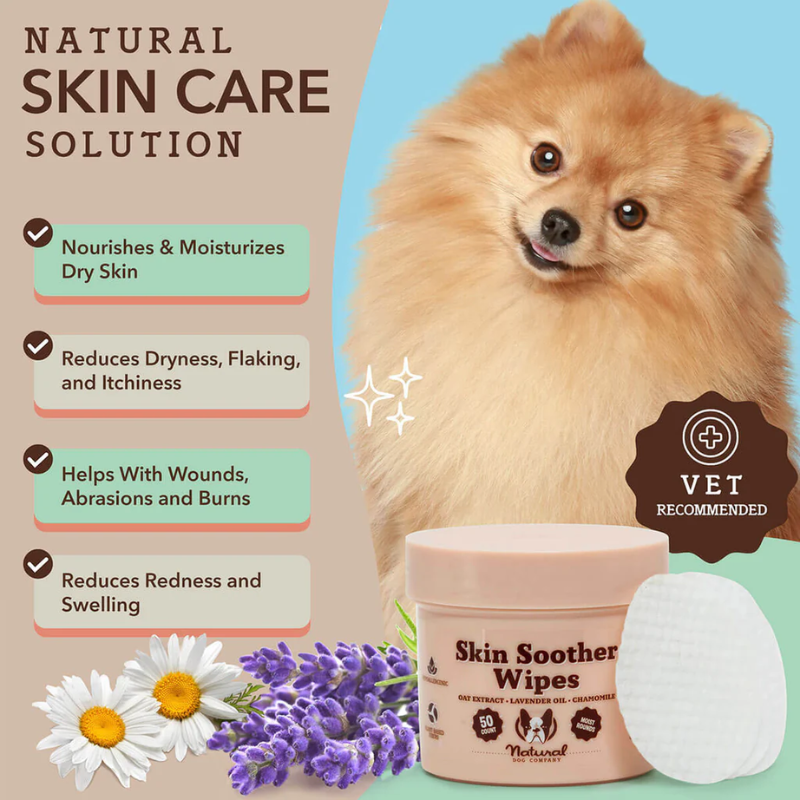 Natural Dog Skin Soother Wipes