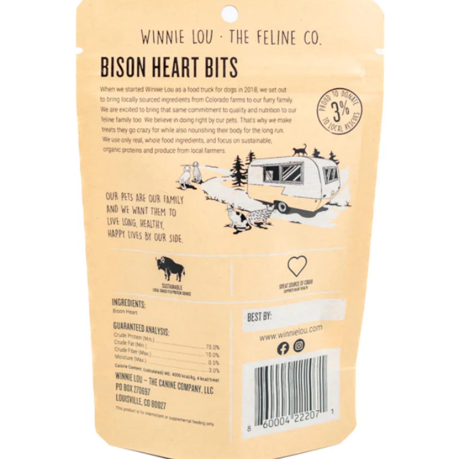 Winnie Lou Bison Heart Bits for Cats