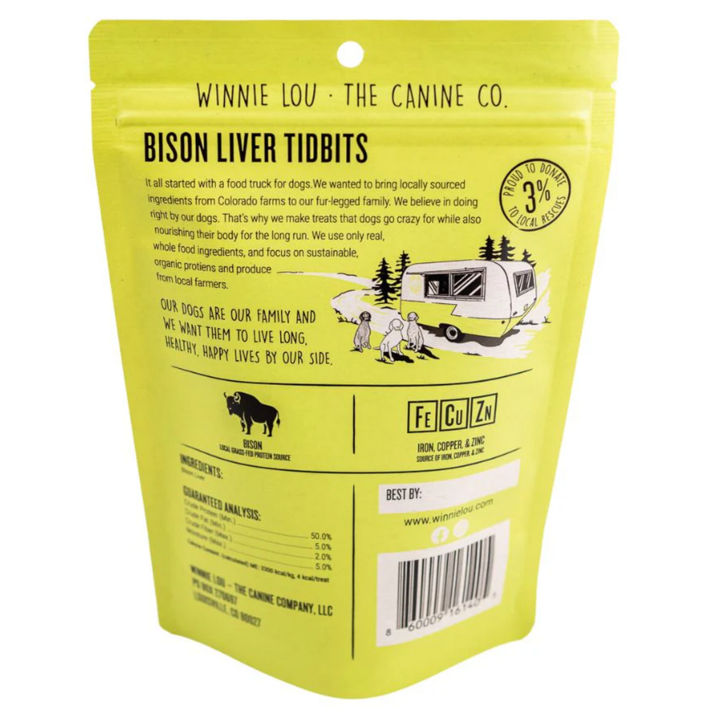 Winnie Lou Bison Liver Tibits