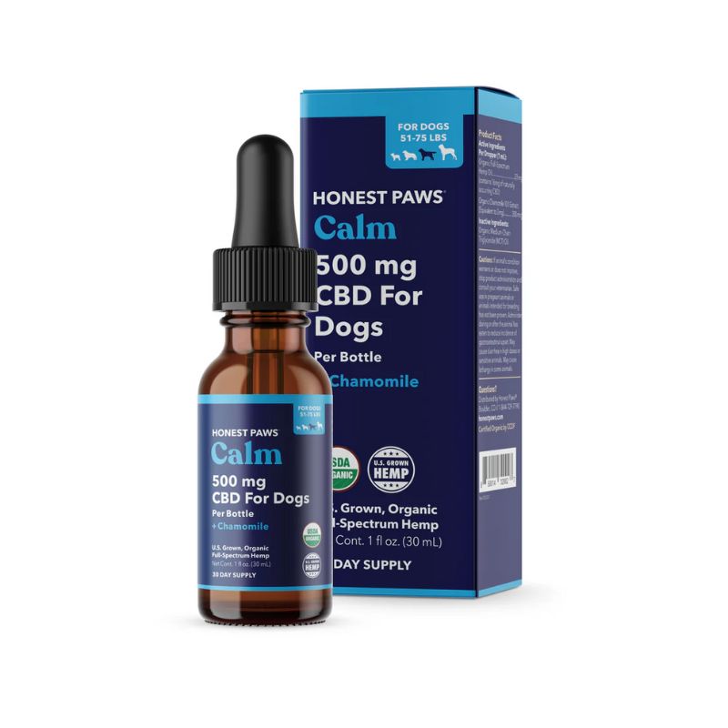 Honest Paws CBD Calm Oil 500mg- 50-75 lbs